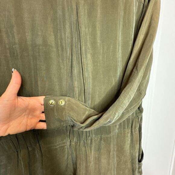 Revolve Sen 100% Silk Gunther Jumpsuit in Army Green Medium - Picture 8 of 10